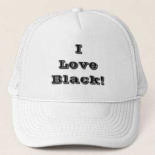 Hasst ich liebe Schwarz Truckerkappe