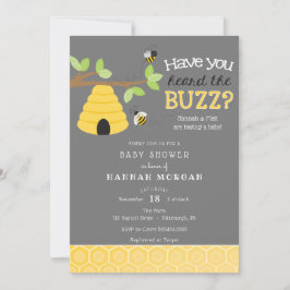 Hast du den Buzz gehört? Bee Baby Shower Einladung