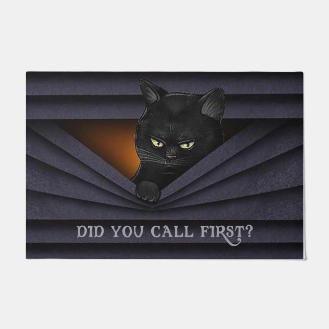 Hast du die erste Türmatte, schwarze Katze Türmatt Fußmatte (Vorderseite)