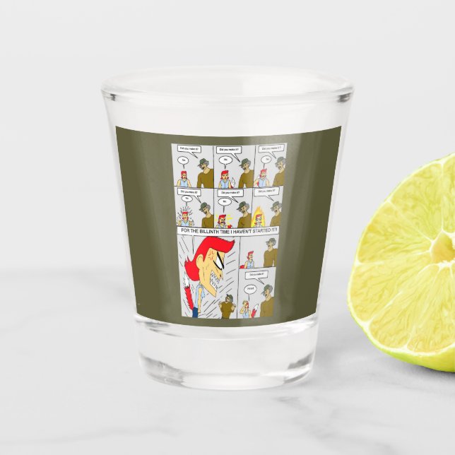 Hast du es geschafft? schnapsglas (Vorderseite)