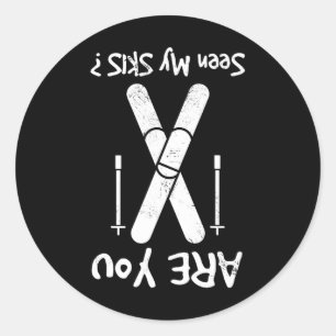 Hast du meine Skier gesehen? Runder Aufkleber