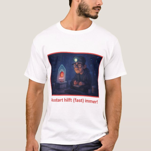 Hast du schon neu gestartet? T-Shirt (Vorderseite)
