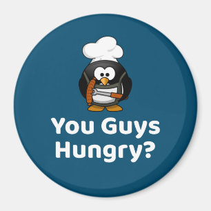 Hast du Typ Hunger? Funny Grilling Party Penguin Magnet