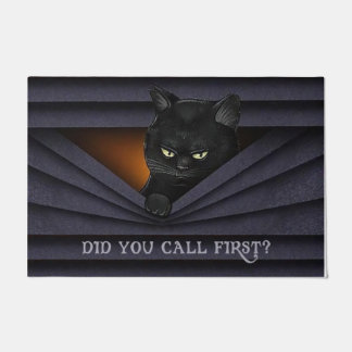 Hast du vorher angerufen Fußmatte, schwarze Katzen Fußmatte