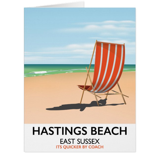 Hastings Beach, East Sussex affiche de voyage vint (Devant)