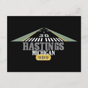 Hastings MI - Airport Runway Postkarte