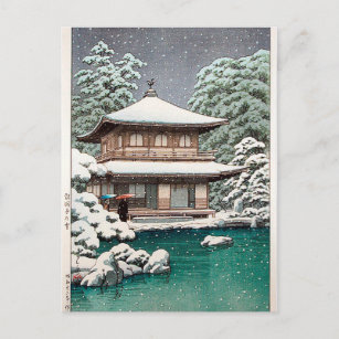 Hasui Kawase Winterszene Postkarte
