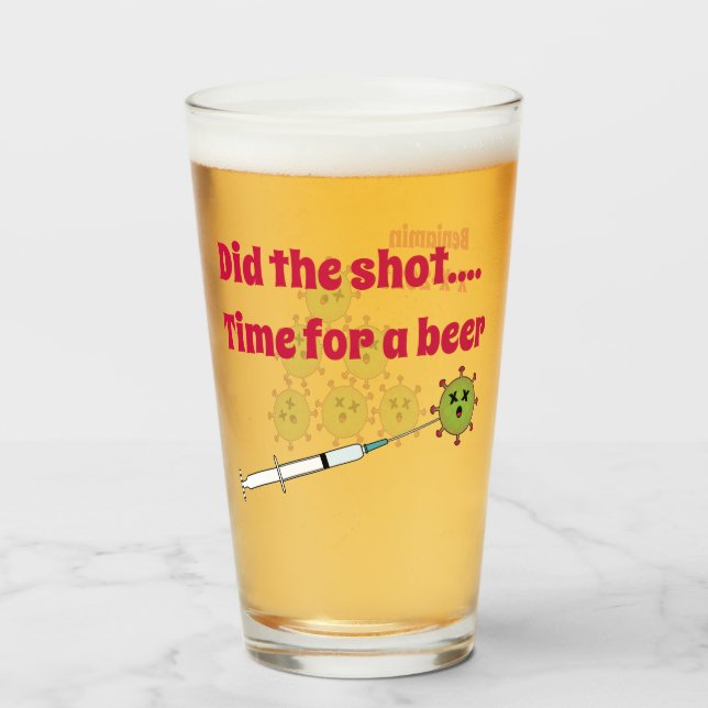 Hat die Schuss Zeit für eine BiercovID-Impfung Glas (Vorne (Gefüllt))