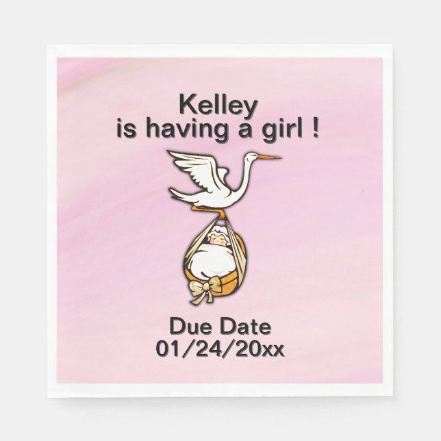 Hat ein Baby mit Date Girl Serviette (Vorderseite)