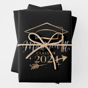 Hat es gemeistert Abschlussklasse 2024 Absolventen Geschenkpapier Set