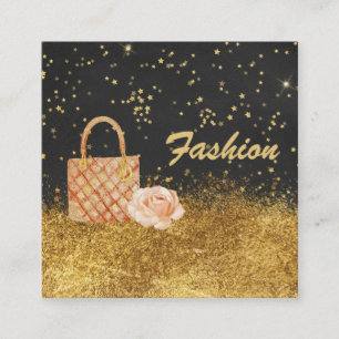 *~* hat GoldGlitzer TASCHEN-ROSEN-MODE in der Quadratische Visitenkarte