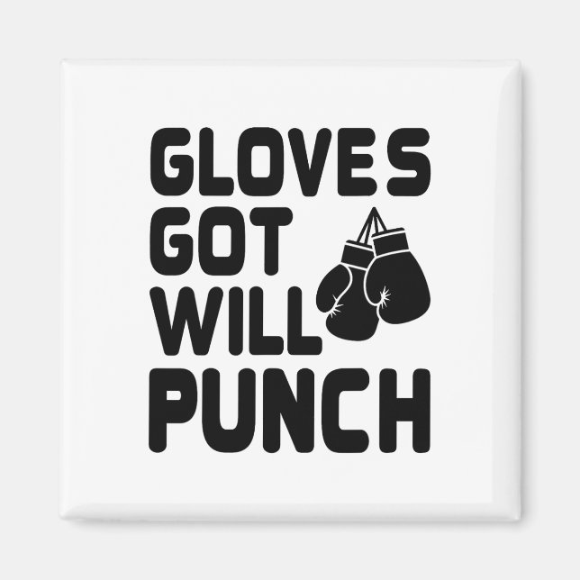Hat Handschuhe, wird Boxer Sport Kraft Gym schlage Magnet (Vorne)