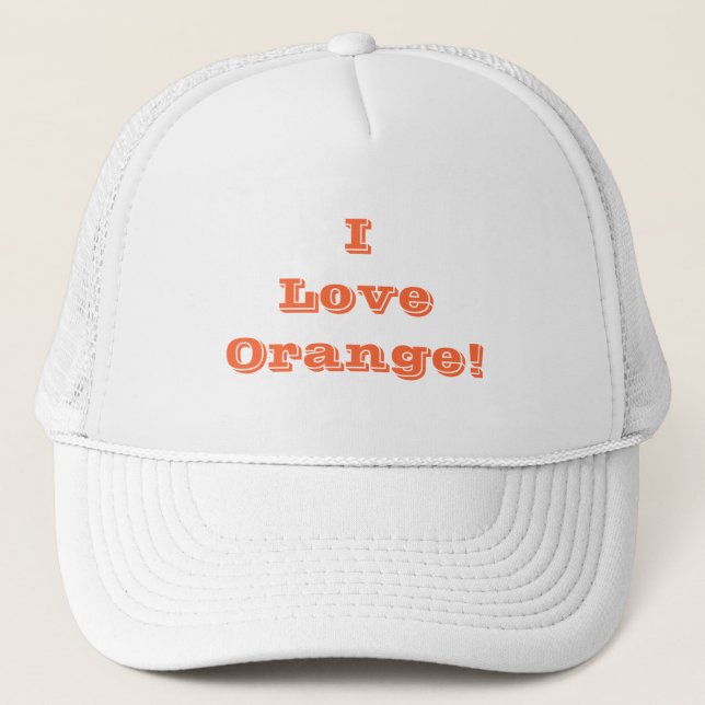 Hat I Liebe Orange Truckerkappe (Vorderseite)