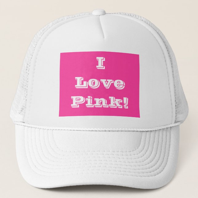 Hat I Liebe Pink Truckerkappe (Vorderseite)