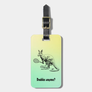 Hat jemand eine Verdoppelt? Kangaroo Tennis Player Gepäckanhänger