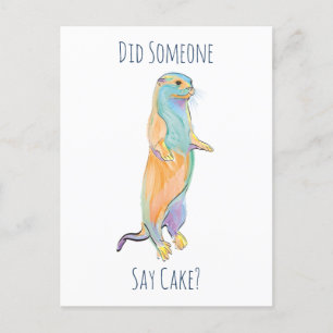 Hat jemand Kuchen gesagt? Otter Postkarte