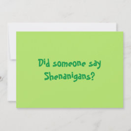 Hat jemand Shenanigans gesagt? Happy Patricks Day Einladung