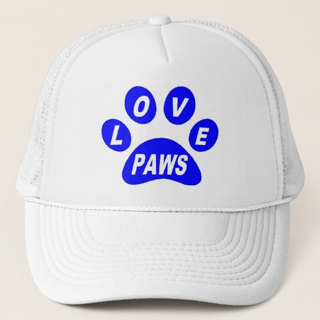 Hat-Liebe Paws Blue Truckerkappe (Vorderseite)
