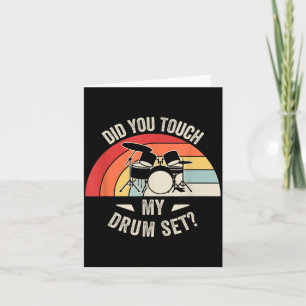 Hat lustiger Schlagzeuger Drum-Set berührt Retro V Karte