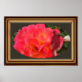 Hat Man Shadow Photo Horizon oval gerahmtes Poster