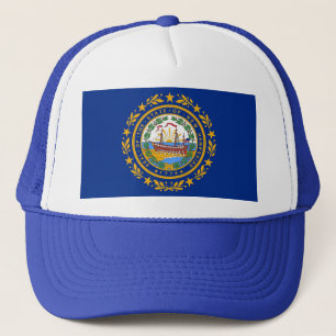 Hat mit Flag von New Hampshire Staat - USA Truckerkappe