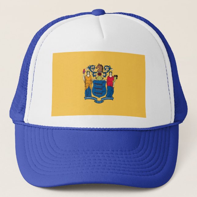 Hat mit Flag von New Jersey Staat - USA Truckerkappe (Vorderseite)