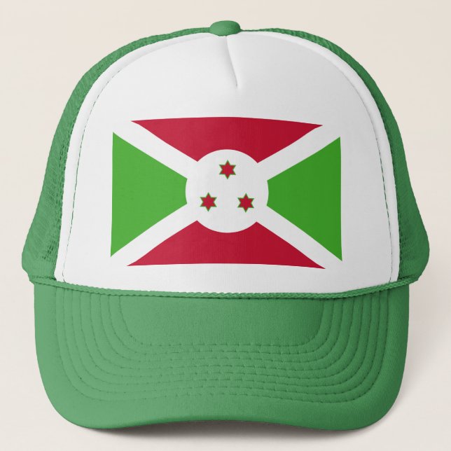 Hat mit Flagge von Burundi Truckerkappe (Vorderseite)