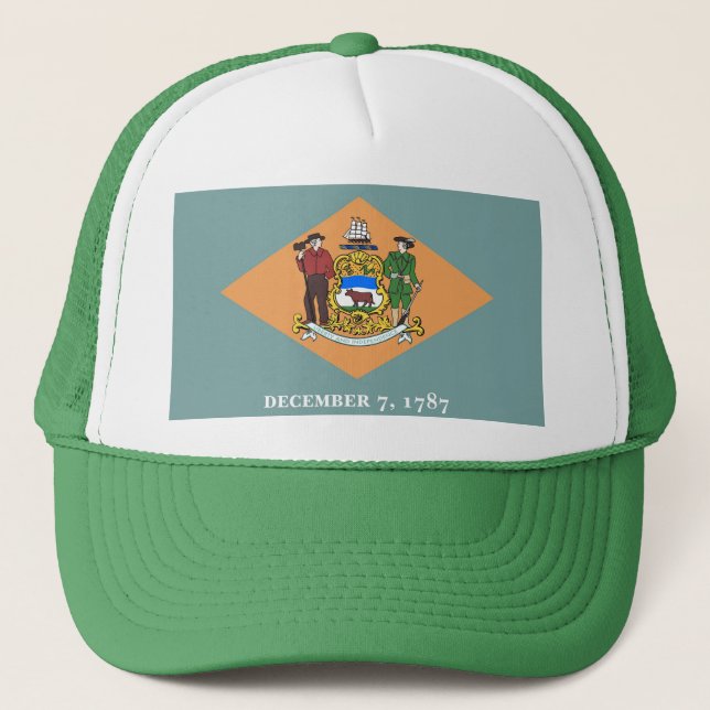 Hat mit Flagge von Delaware Staat - USA Truckerkappe (Vorderseite)