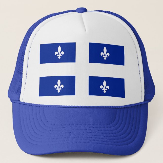 Hat mit Flagge von Quebec, Kanada Truckerkappe (Vorderseite)