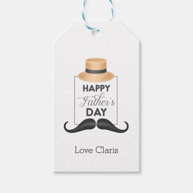 Hat Mustache Father's Day-Geschenktag Geschenkanhänger (Vorderseite)