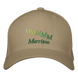 Hat - Name und gestaffelte Monogramm (Grüntöne) Bestickte Kappe