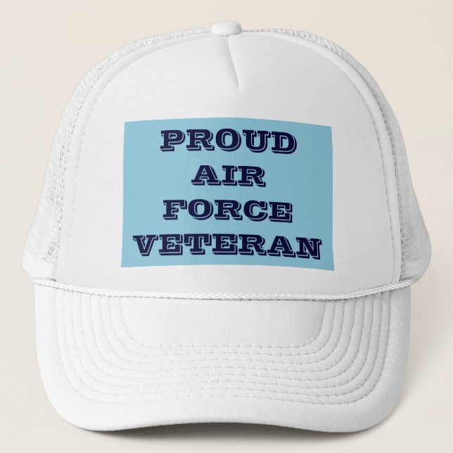 Hat Proud Air Force Veteran Truckerkappe (Vorderseite)