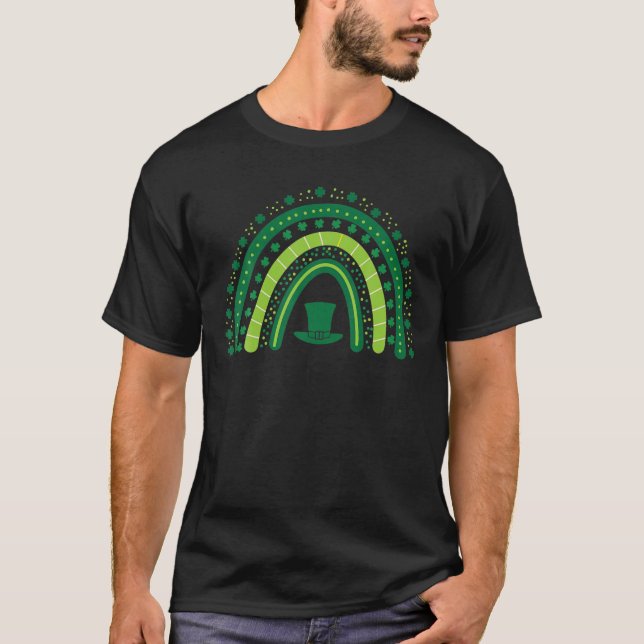Hat Rainbow St Patrick's Day, Happy St Patrick's D T-Shirt (Vorderseite)