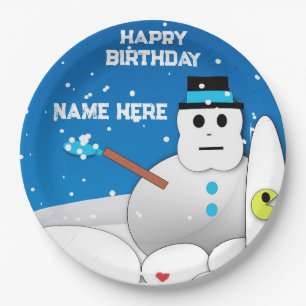 Hat Spaß Snowman Pappteller