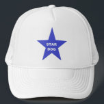 Hat Star Dog auf Blue Star Truckerkappe<br><div class="desc">Hat Star Dog auf Blue Star</div>