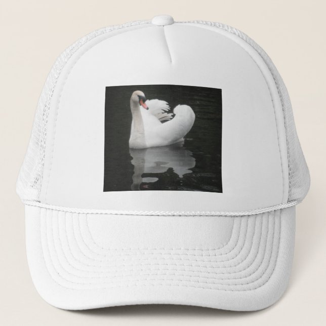 Hat Swan Schwimmen Truckerkappe (Vorderseite)