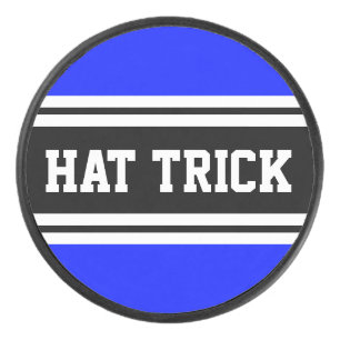 HAT TRICK Bright Blue Schwarz-weiß Racing Streifen Eishockey Puck