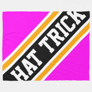 HAT TRICK Hellrosa Orange Schwarz Hockey Streifen Fleecedecke
