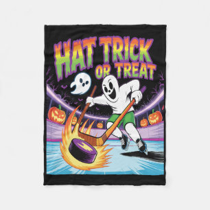 Hat Trick oder Streich Funny Eishockey-Geist Hallo Fleecedecke