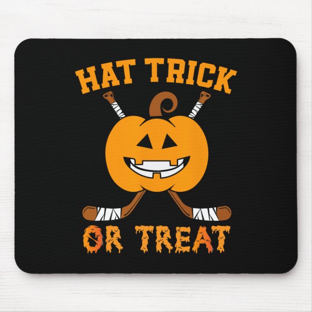 Hat Trick oder Treat Fun Eishockey Halloween Costu Mousepad (Vorne)