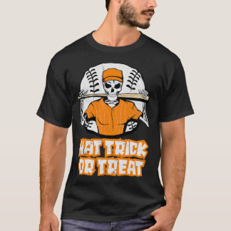 Hat Trick oder Treat Skeleton Baseball Halloween C T-Shirt