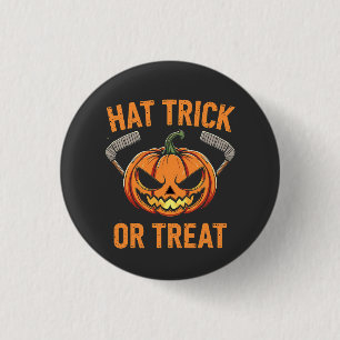 Hat Trick oder Treat Spooky Halloween Eishockey Button