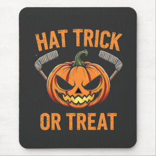 Hat Trick oder Treat Spooky Halloween Eishockey Mousepad