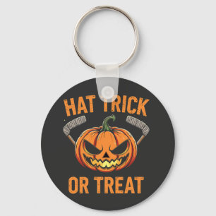 Hat Trick oder Treat Spooky Halloween Eishockey Schlüsselanhänger