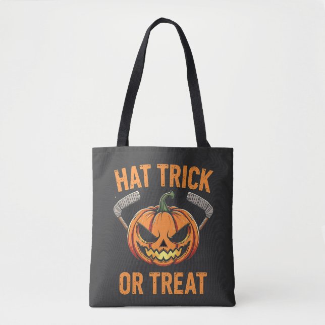 Hat Trick oder Treat Spooky Halloween Eishockey Tasche (Vorderseite)