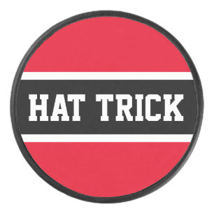 HAT TRICK Sporty Bright Schwarz-weiße Streifen Eishockey Puck