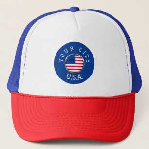 Hat - USA Personalisiert - Name der Stadt hinzufüg Truckerkappe