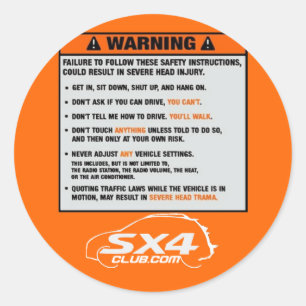 Hatch Warning Sticker