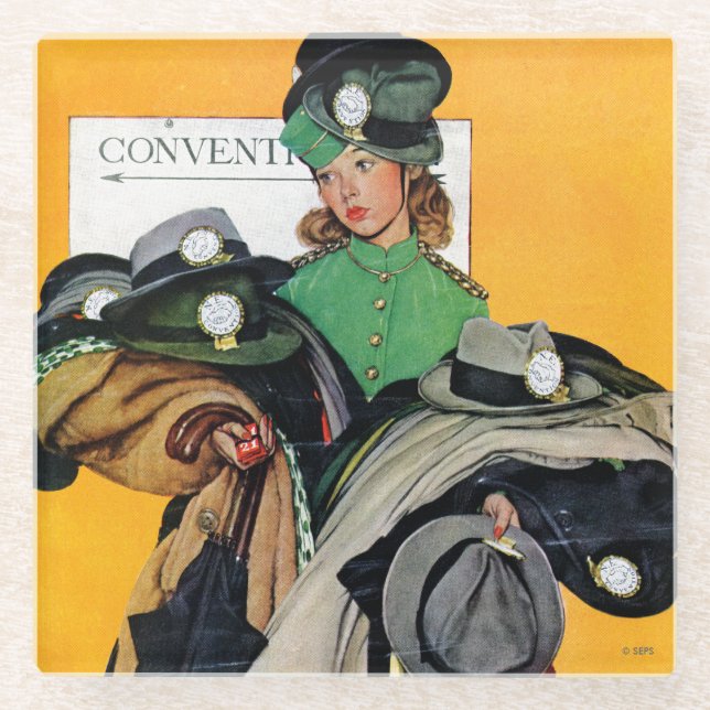 Hatcheck Girl Glasuntersetzer (Vorderseite)