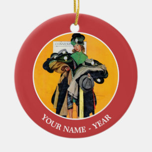 Hatcheck Mädchen Keramik Ornament